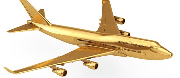 gold airplane statue