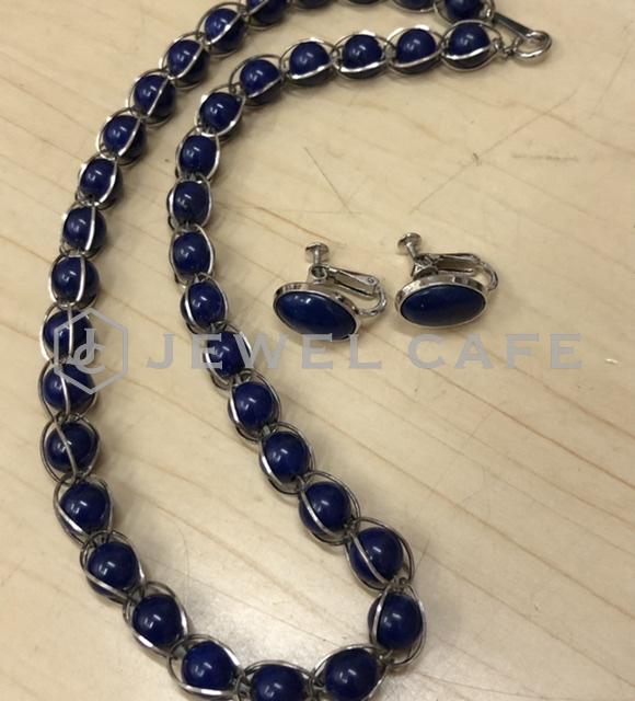 Lapis lazuli necklace and earrings