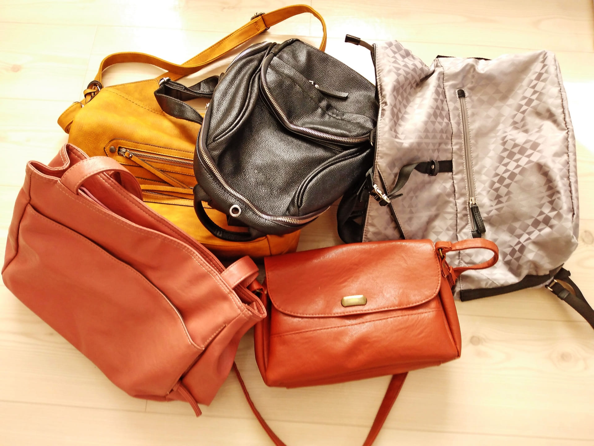 Luxury bags pile