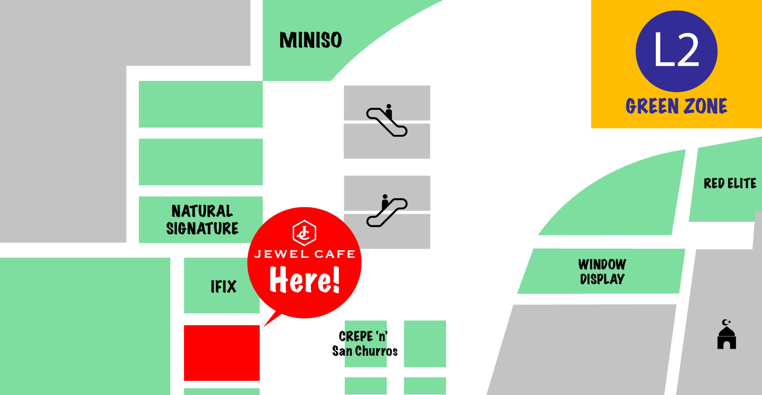 Jewel Cafe Toppen floor map